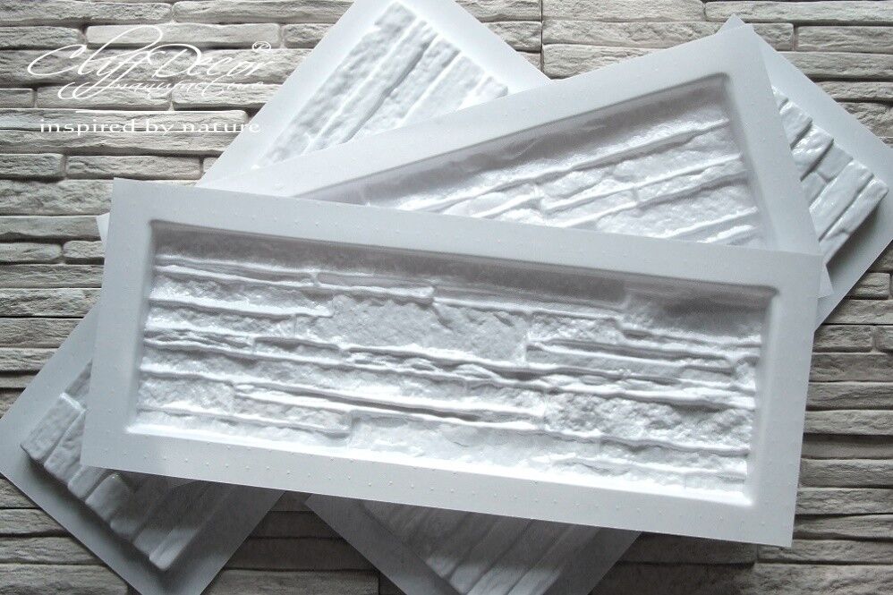 12 pcs plastic molds *VERMONT* for concrete veneer wall stone stackstone tiles CliffDecor Vermont