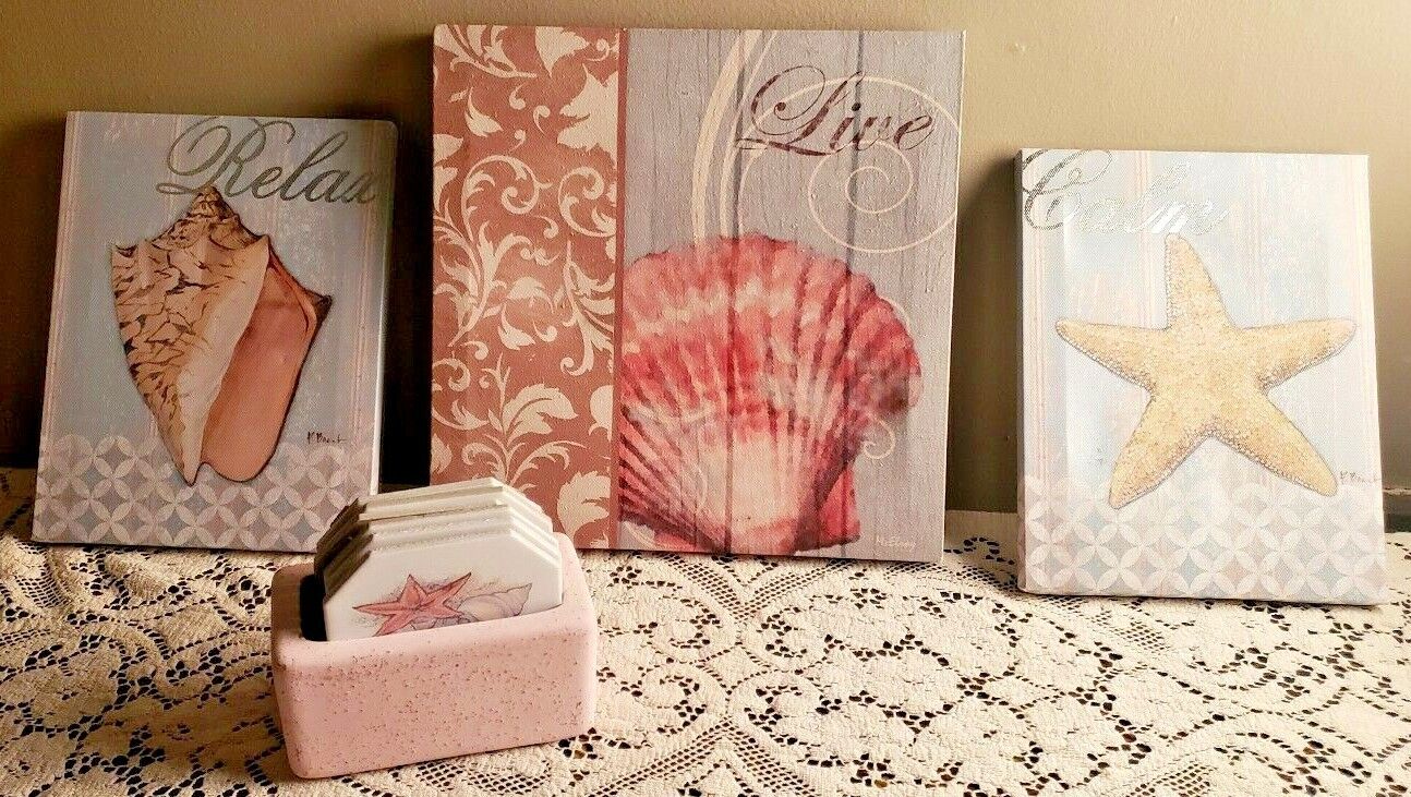 Lot of (10) Beach Theme Items for Room Refresh - Relax Live Calm - Excellent Set Decor - фотография #2