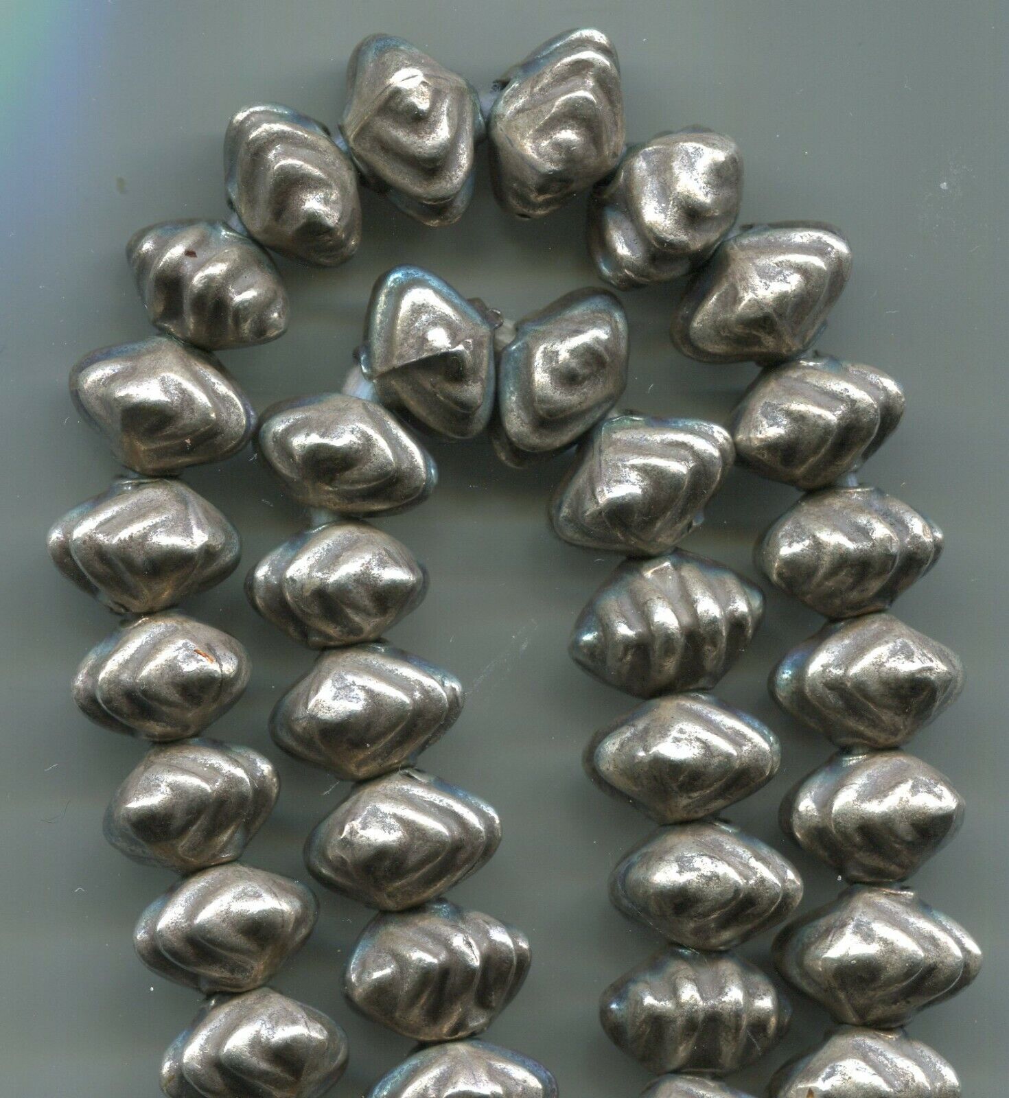 Navajo Sterling Silver Bench Beads Heavy Fluted Vintage Unusual SS456 Без бренда - фотография #3