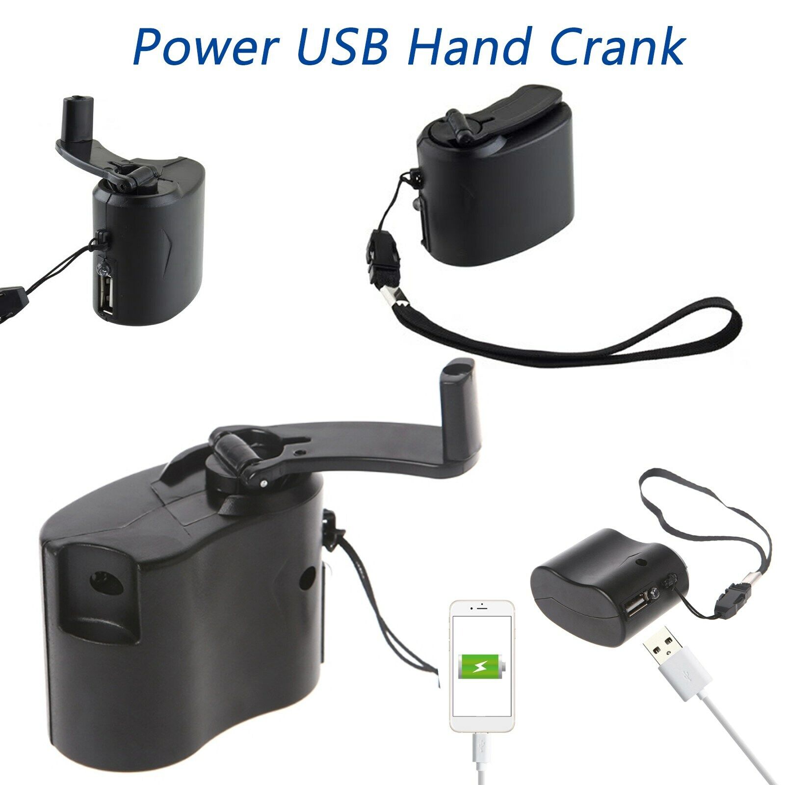 Mobile Phone Emergency Charger Power Usb Hand Crank Electric Generator Maximum Unbranded Does Not Apply