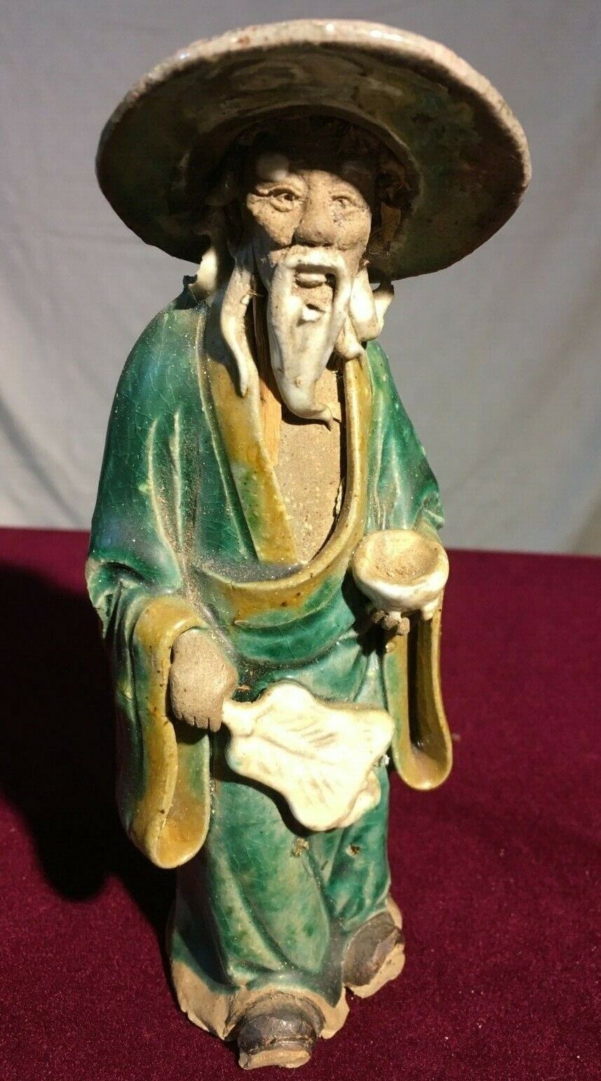 Antique Chinese Glazed Pottery Figure  Без бренда - фотография #3