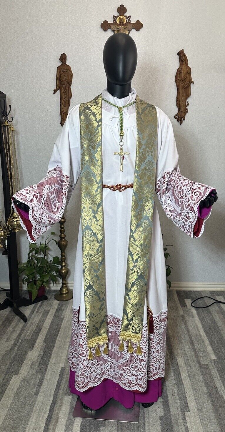 BLUE GOLD VESTMENT CHASUBLE WITH GOLD PALLIUM & STOLE  BLU000 Dallasvestments - фотография #2