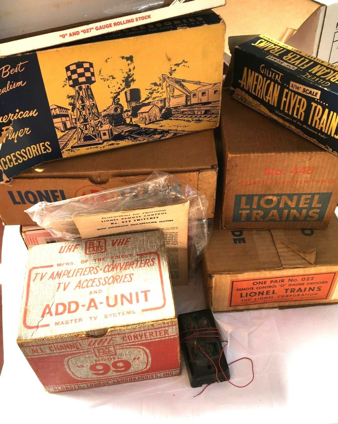 LIONEL American Flyer Empty Box Lot of 8 + 3 Vintage Instructions 1 Control  Lionel and American Flyer