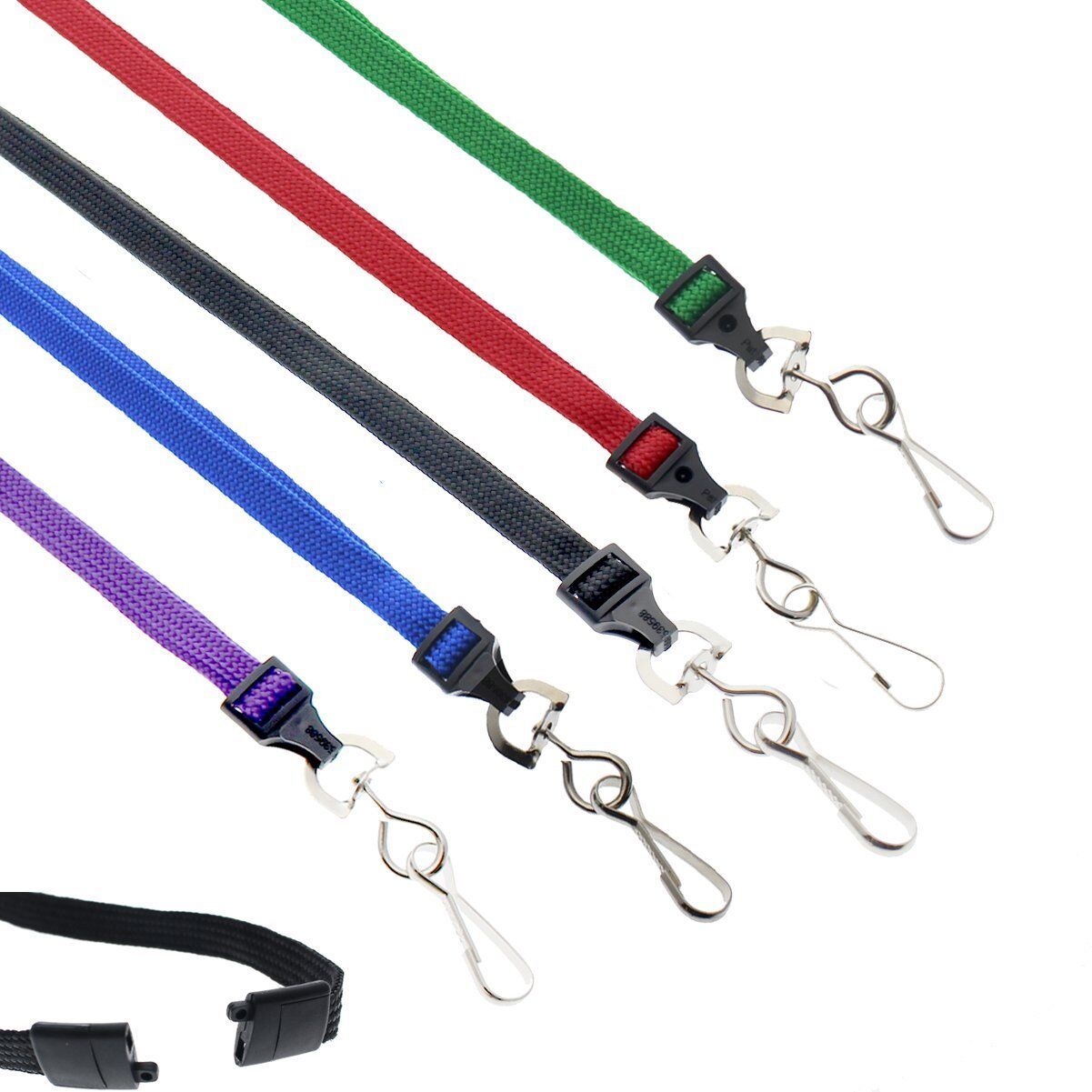Bulk 25 Lanyards for ID Badges with Safety Breakaway & Swivel Hook Specialist ID Specialist ID