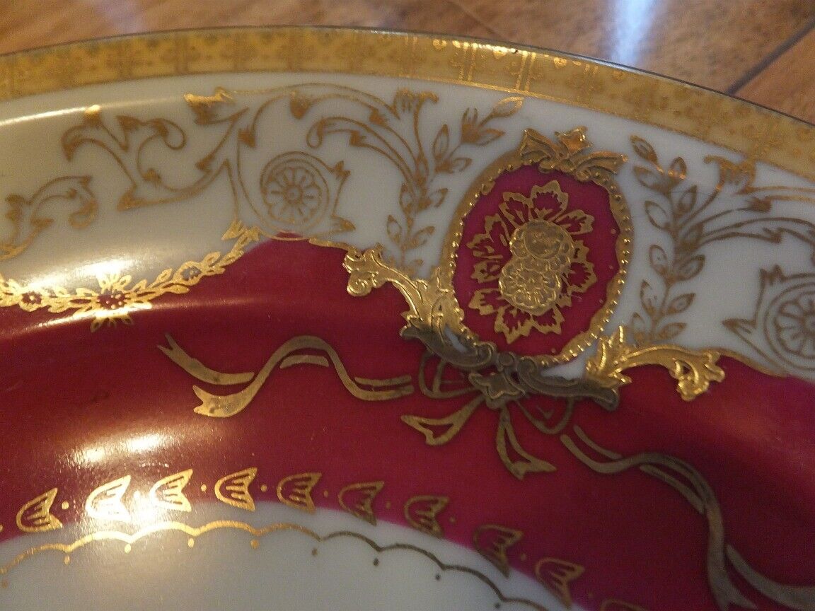 Unique set of 2 Gold Rim  Royal Tsuru Fitz and Floyz plate,  Hand painted plate 2 brands - фотография #8