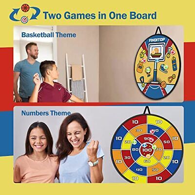  Outdoor Games, Large 29in Dart Board and Basketball Kids Games, Double-Sided  Does not apply Does Not Apply - фотография #4