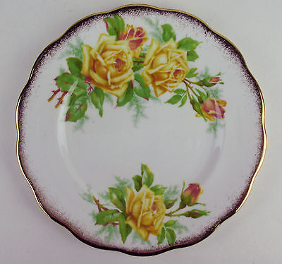 Set 8 x Bread Plates Royal Albert Yellow Tea Rose vintage bone china England Royal Albert - фотография #2