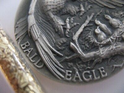 1-OZ .925 LONGINES STERLING SILVER DETAILED BALD EAGLE 3D HIGH RELIEF COIN+GOLD Без бренда - фотография #4
