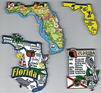 FLORIDA   MAGNET ASSORTMENT 4 NEW  SOUVENIRS includes JUMBO  ARTWOOD MAP    Без бренда