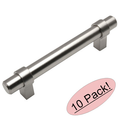 *10 Pack* Satin Nickel Euro Style Cabinet Bar Pulls #161-96SN Cosmas 161-96SN - 10 Pack