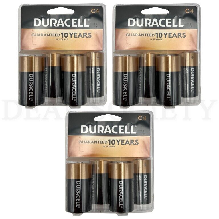 Lot of 3 - Duracell Coppertop C Batteries - 12 Batteries Total Duracell STL318964 318964