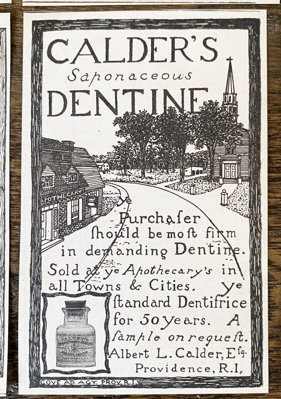 Antique 1890s CALDER'S DENTINE Tooth Powder Dentifrice Typography Print Ad Lot10 Без бренда - фотография #9