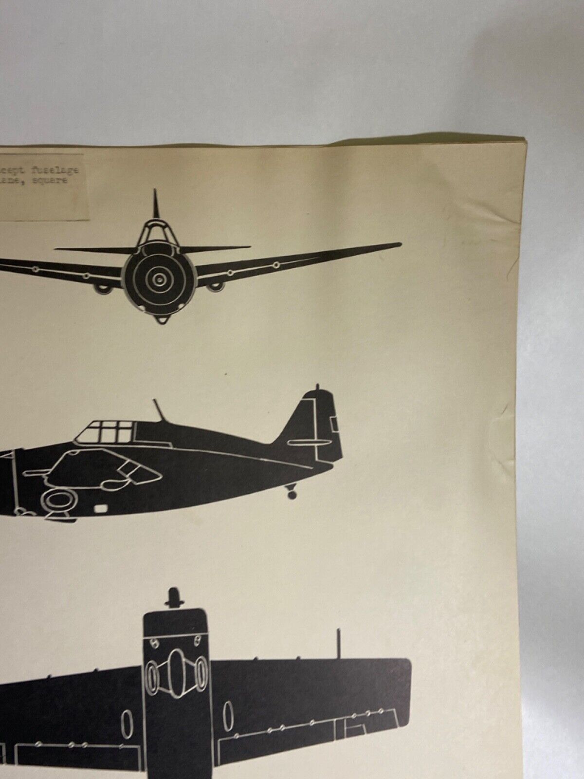 Vintage WWII Grumman F4F Wildcat Recognition Poster with Training Notes - Rare Без бренда - фотография #4