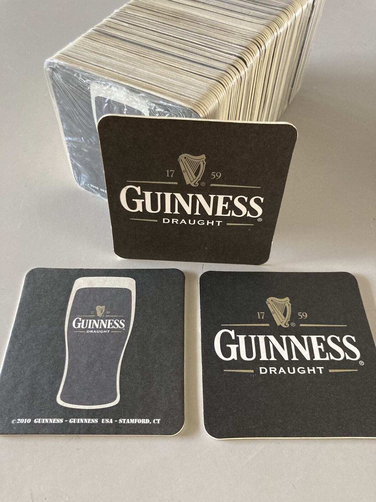 NEW 100 Guinness Stout Bar beer Coasters lot Lift Mat For Pint Glasses Or Tap Guinness