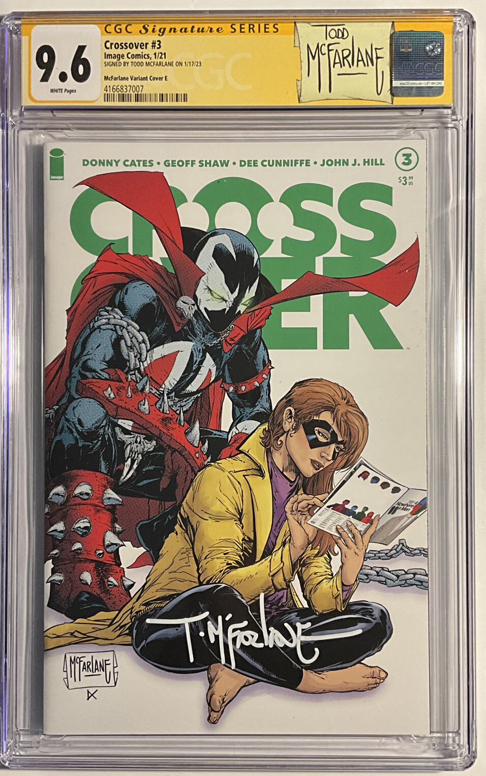 Crossover #3 CGC SS 9.6 signed TODD MCFARLANE of Spawn, story by Donny Cates NM Без бренда