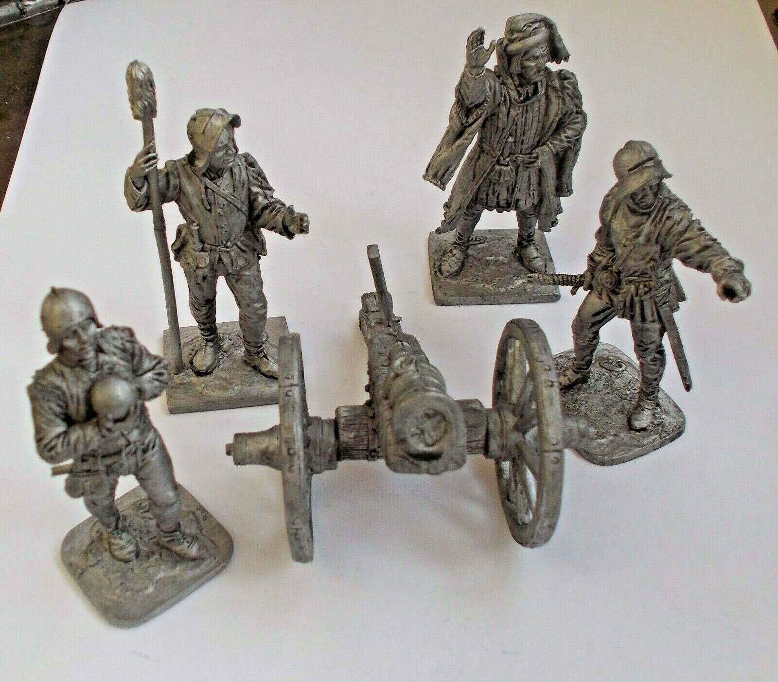 1/30 Medieval Gun Artillery Cannon Crew Set of 4 Tin Metal Soldier 65 mm Knight EK Castings