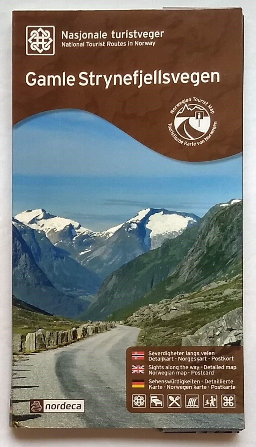 5 Norway Postcards + Map Gamle Strynefiellsvegen Tourist Route w/ Folder Lot Без бренда - фотография #3