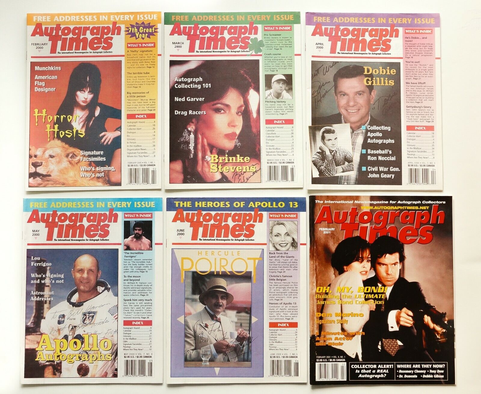 Autograph Times Magazine Lot (Feb,March,April,May,June 2000 & Feb.2001)Very Good Без бренда