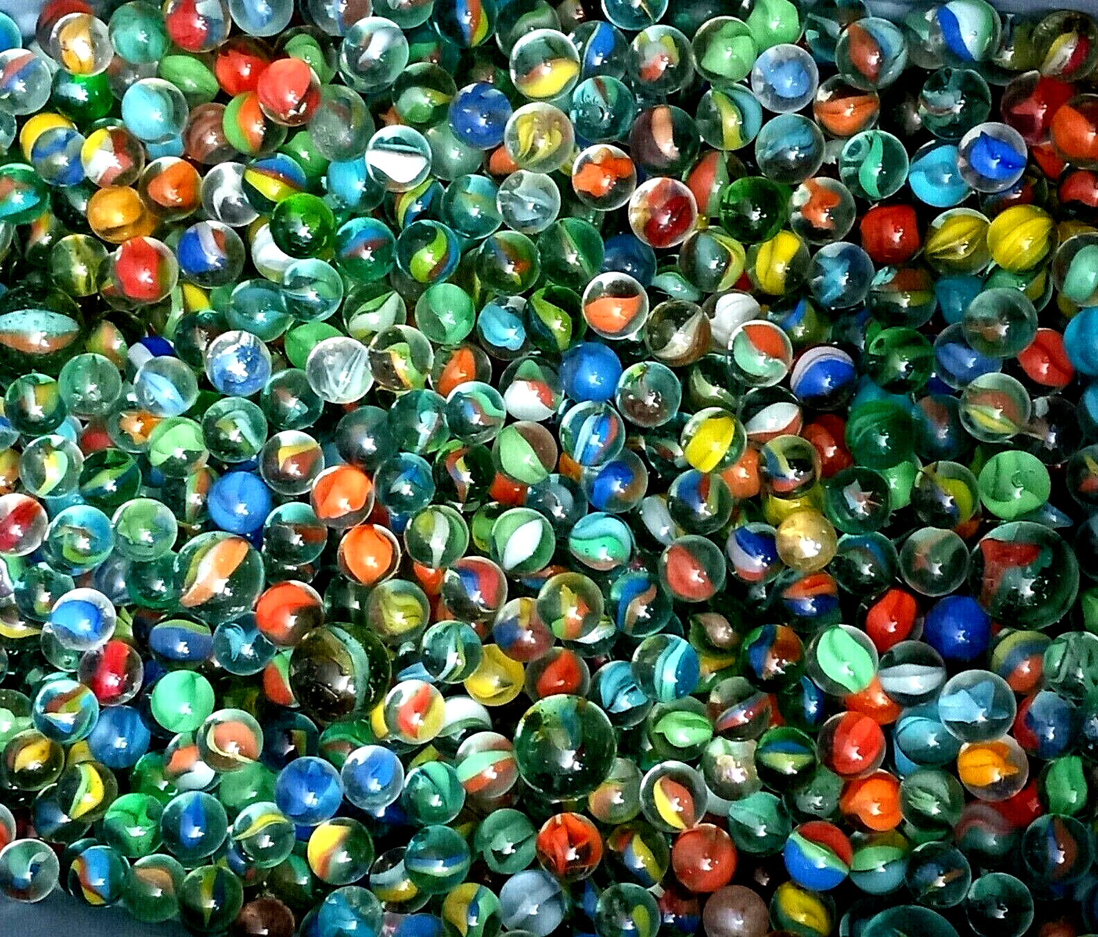 Vintage Glass Cat Eyes Marbles 200 Marbles Random Mix Lot 1930's And Up Vitro Agate - фотография #5