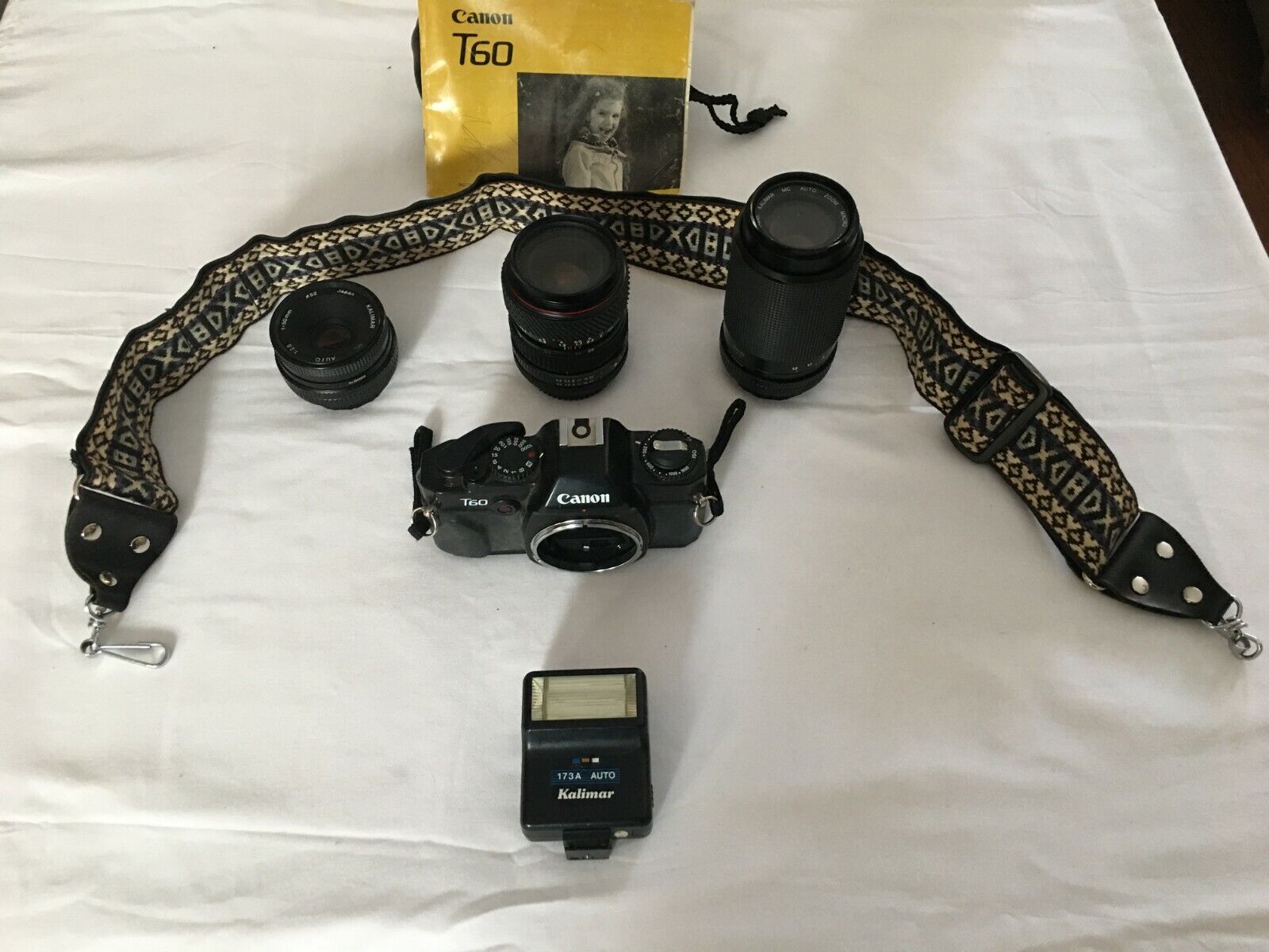Canon T 60 SLR 35mm Camera, Lenses, Bag & Accessories Canon T 60
