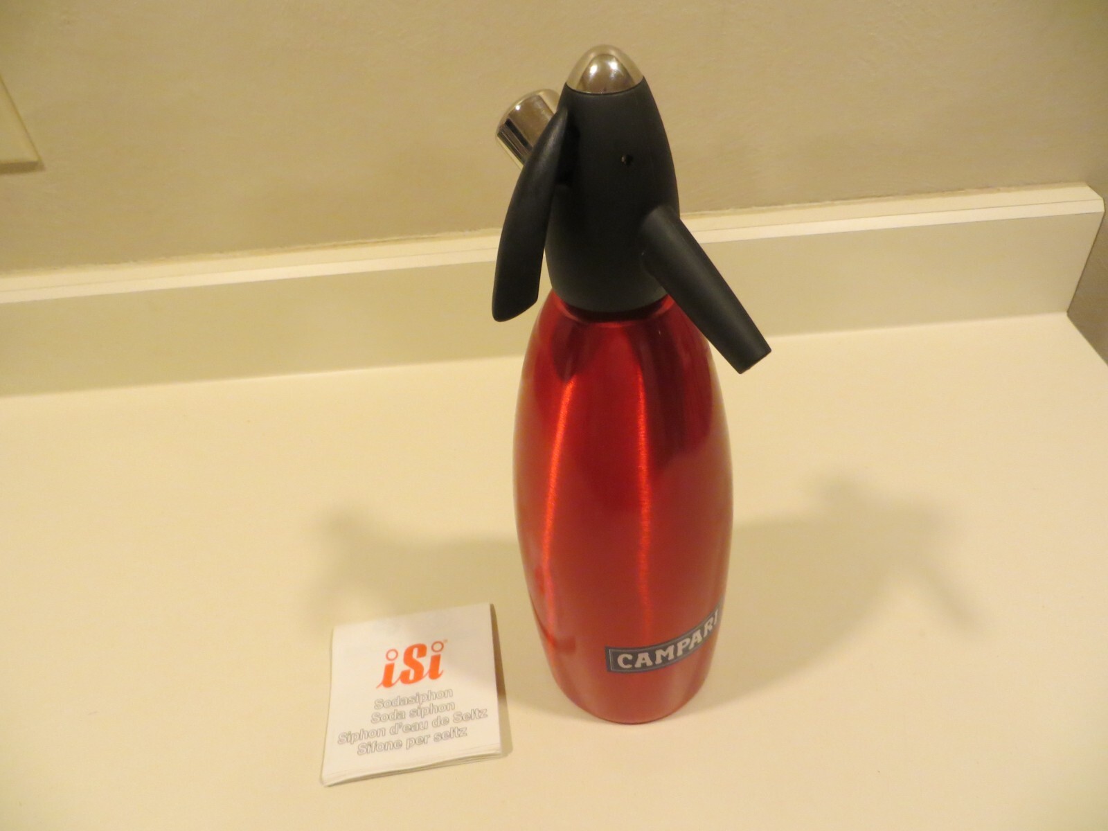 NOS 2006 iSi Red Campari SodaMaker Seltzer Bottle Quart  Siphon Made in Austria iSi North America 614078-106001 - фотография #4