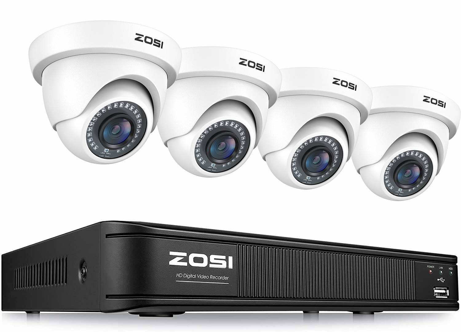 ZOSI H.265+ 1080P HDMI 8 Channel DVR 1500TVL Outdoor CCTV Security Camera System ZOSI Does Not Apply