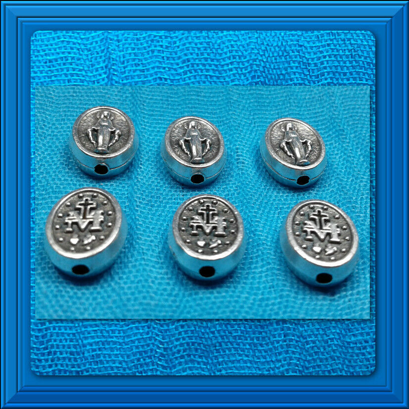 Rosary Parts Our Father Beads 6Pcs Lot 7x9mm OVAL MIRACULOUS MEDAL ITALIAN Sale Без бренда - фотография #3