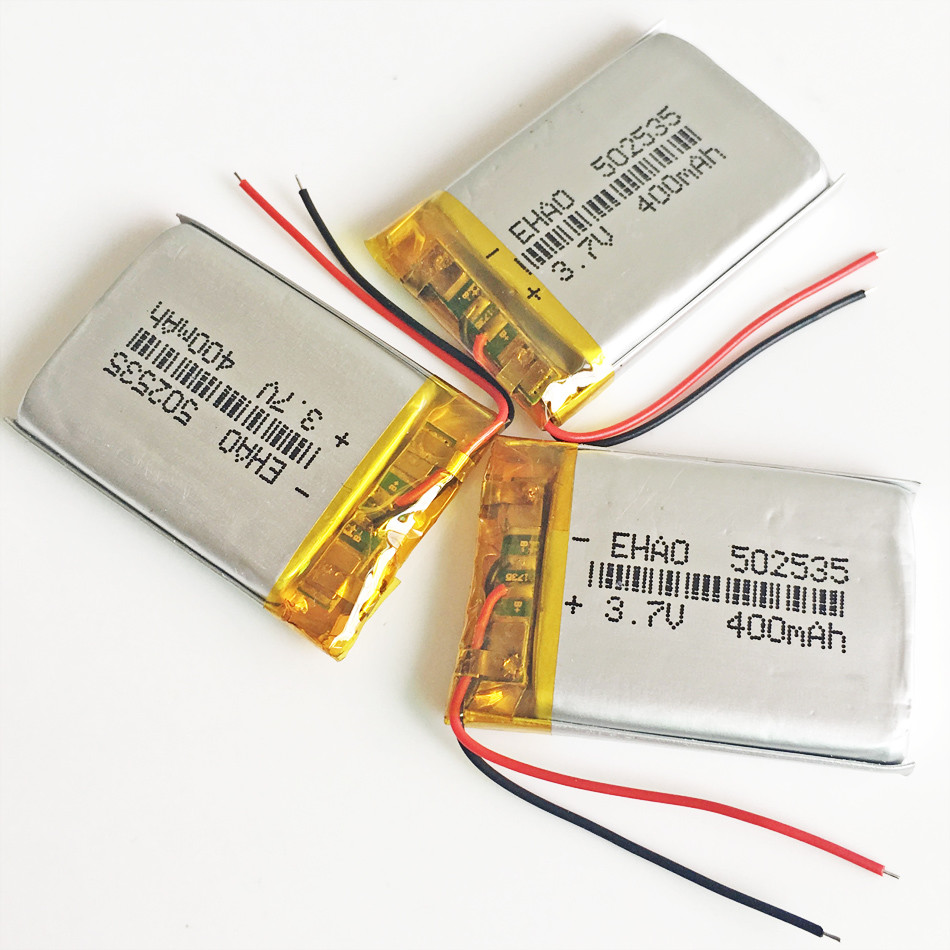 Lots 3pcs 3.7V 400mAh Lipo Polymer Rechargeable Battery For Smart Watch 502535 EHAO Does Not Apply