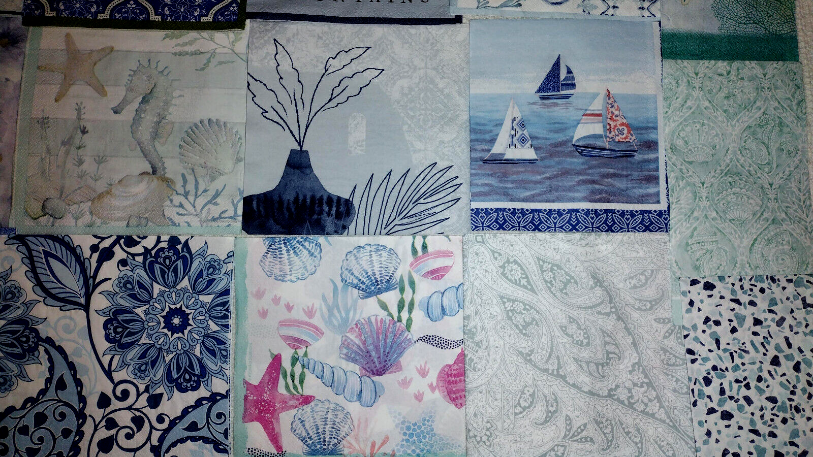 39 WATER NATURE SOOTHING BLUES ~ LOT SET MIXED Paper Napkins ~ Decoupage Crafts Без бренда - фотография #6