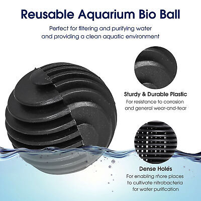 Reusable Bio Ball Aquarium Canister Filter Media Koi Fish Tank Reusable 400pcs Apluschoice 23BAL002-3-40X10 - фотография #2