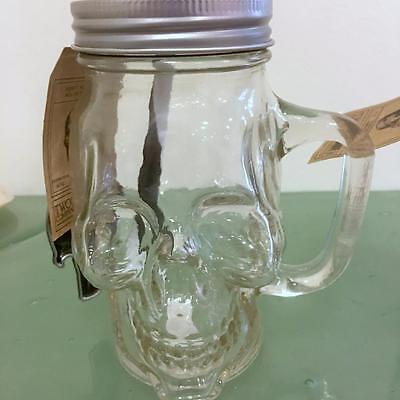Skull Bar Drinking Glass MUG Mason Jar Halloween Set 2 BONUS Bottle Opener Straw mason Bottle Opener - фотография #6