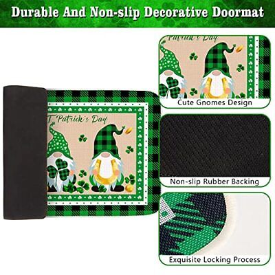  St. Patricks Day Door Mat Indoor Outdoor Area Rugs 28 x 17 Green-st. Patrick's Does not apply Does Not Apply - фотография #8