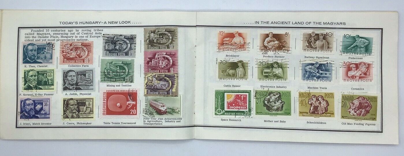 1974 J F Kennedy International Postage Stamp Album 83% full - 1st day JFK cover Kenmore Stamp Company - фотография #5