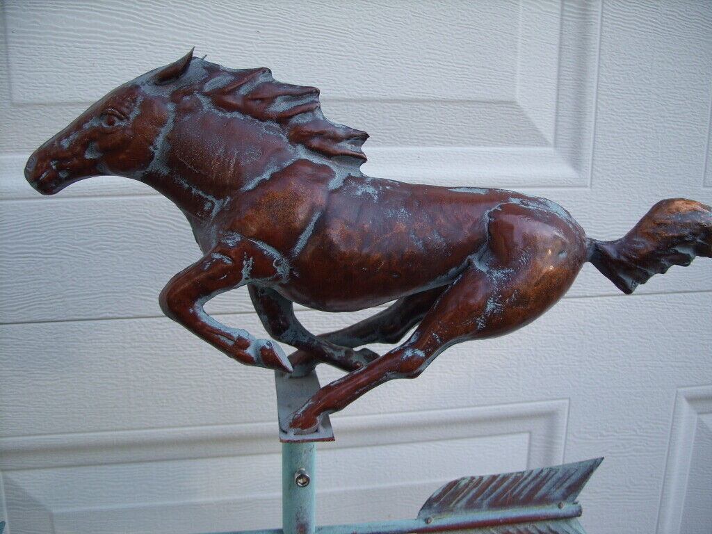 Horse Racing Weathervane Copper Patina Finish Weather Vane Handcrafted Handcrafted Does Not Apply - фотография #5