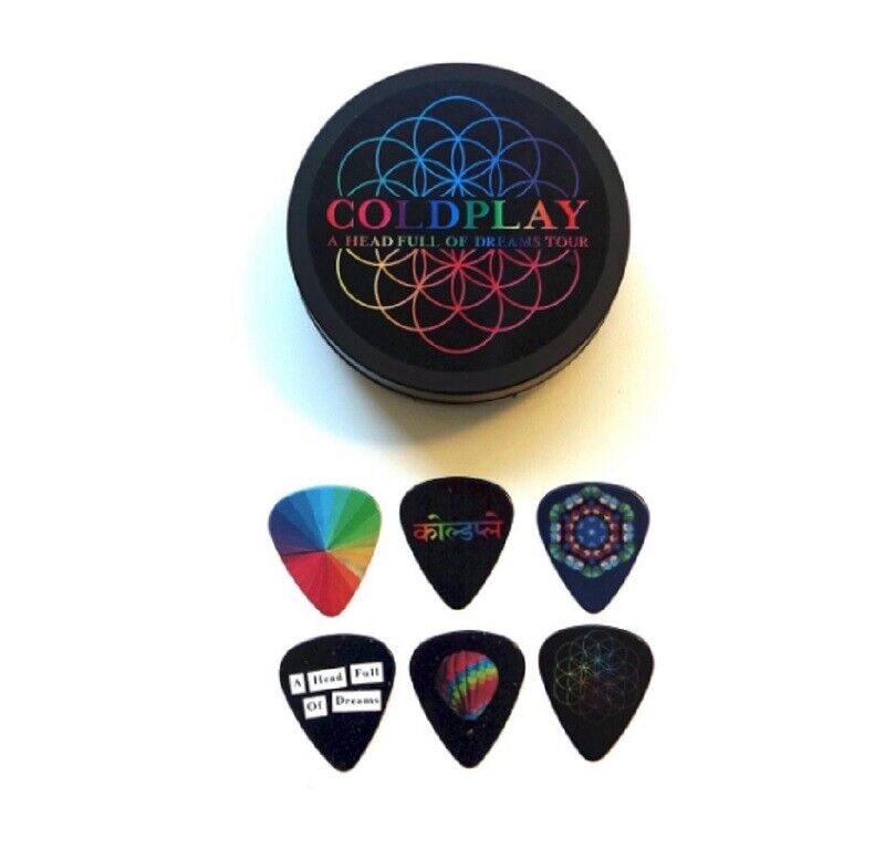 Vintage Coldplay Tour - A Head Full of Dreams - Guitar Picks & Mirrored Compact  Без бренда - фотография #3