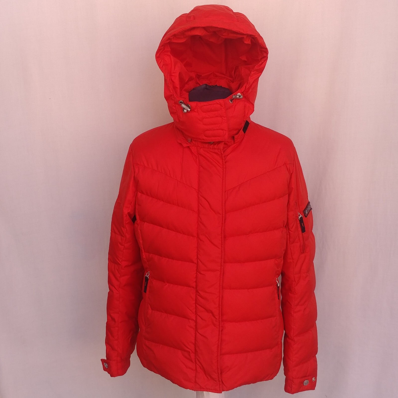 Bogner Fire+Ice Womens 600 Down/Feather Red Ski Jacket Zip Hooded Sz US 10/EU 40 Bogner - фотография #3