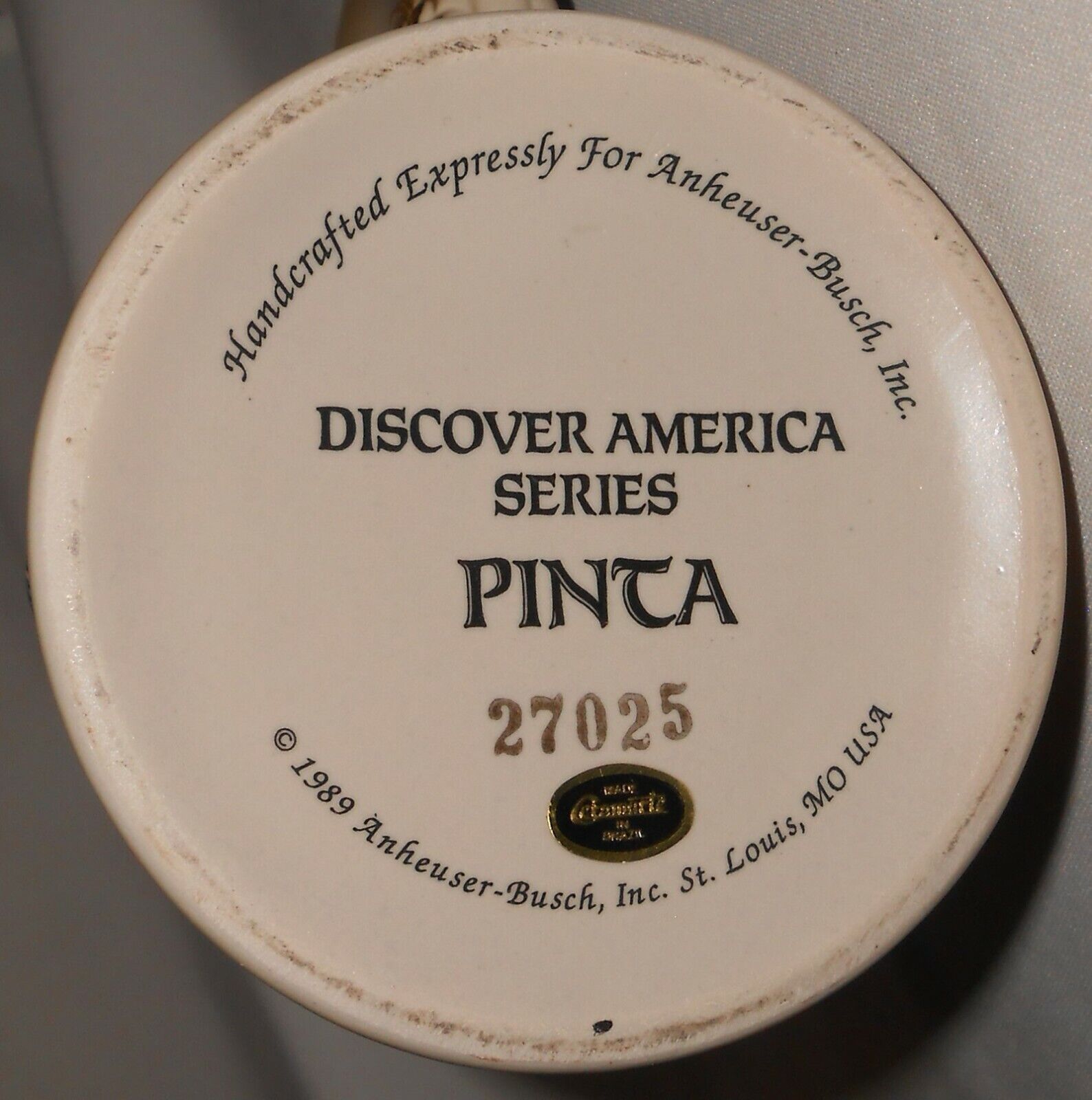 1989 Set (3) Discovery of America BUDWEISER STEINS Nina - Pinta - Santa Maria Budweiser - фотография #7
