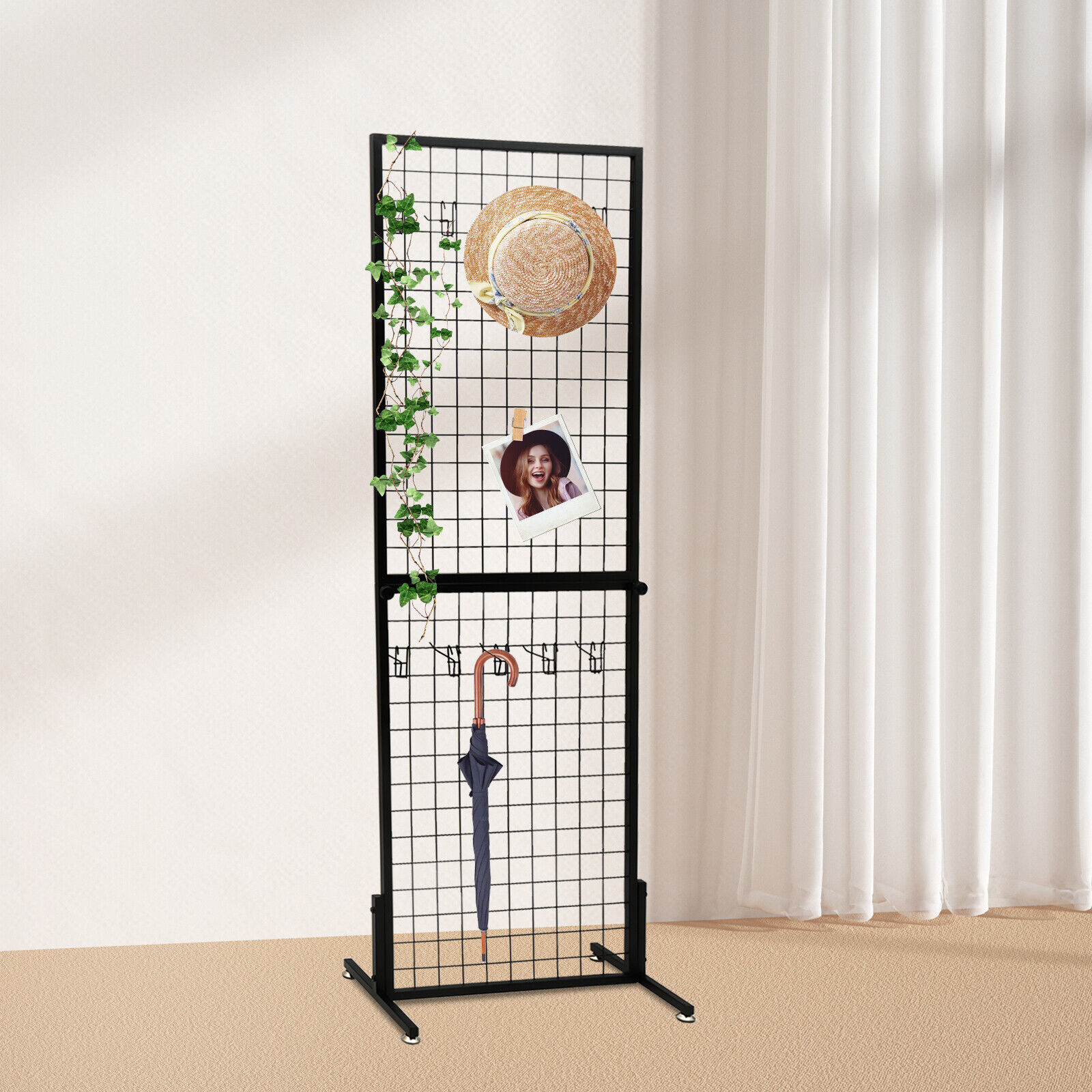 2*2 Inch Foldable Wire Grid Panel Display Rack With 10 Hooks For Craft Art Show N/A N/A - фотография #16