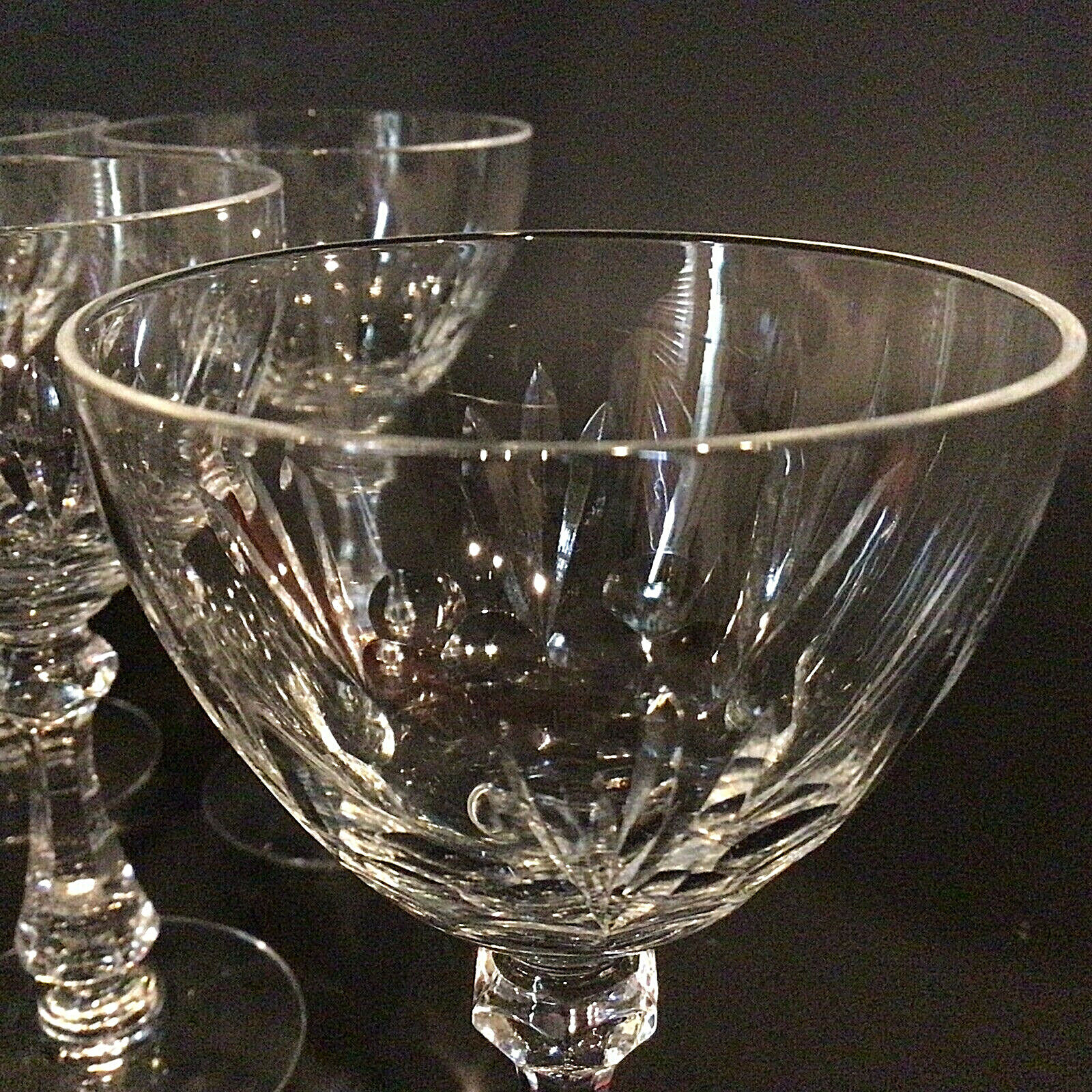 CAMBRIDGE WINE GLASSES EUCLID SET OF 5 RARE VINTAGE MID CENTURY MODERN CAMBRIDGE GLASS - фотография #10