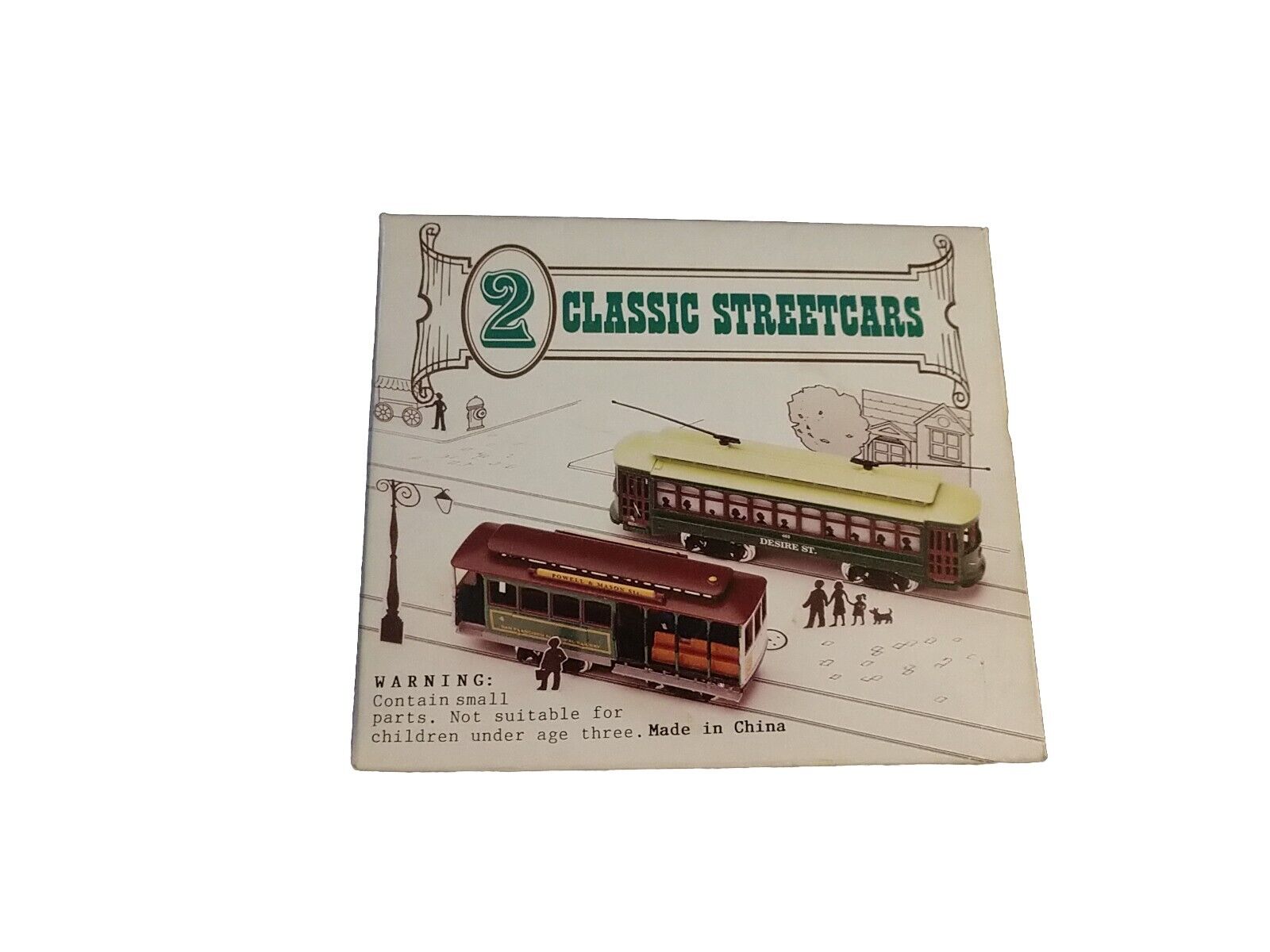2 Classic Street Cars HO Scale San Francisco Cable Car & Desire Street Trolley Без бренда - фотография #2