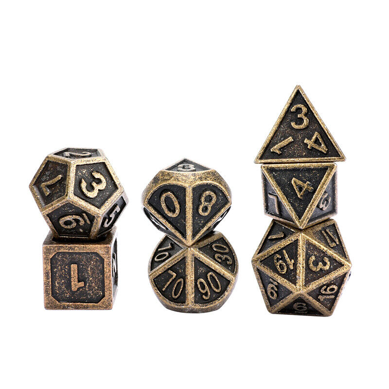 7pcs/Set Polyhedral Dice for Dungeons & Dragons DND RPG MTG Game Purple Bronze Unbranded - фотография #5