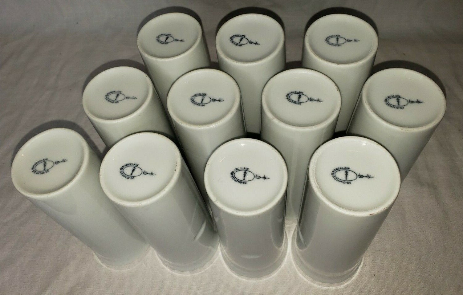 11x LaGardo Tackett Schmid 1960 Ironstone White 6" Dimpled Water Glasses, Rare SCHMID - фотография #6