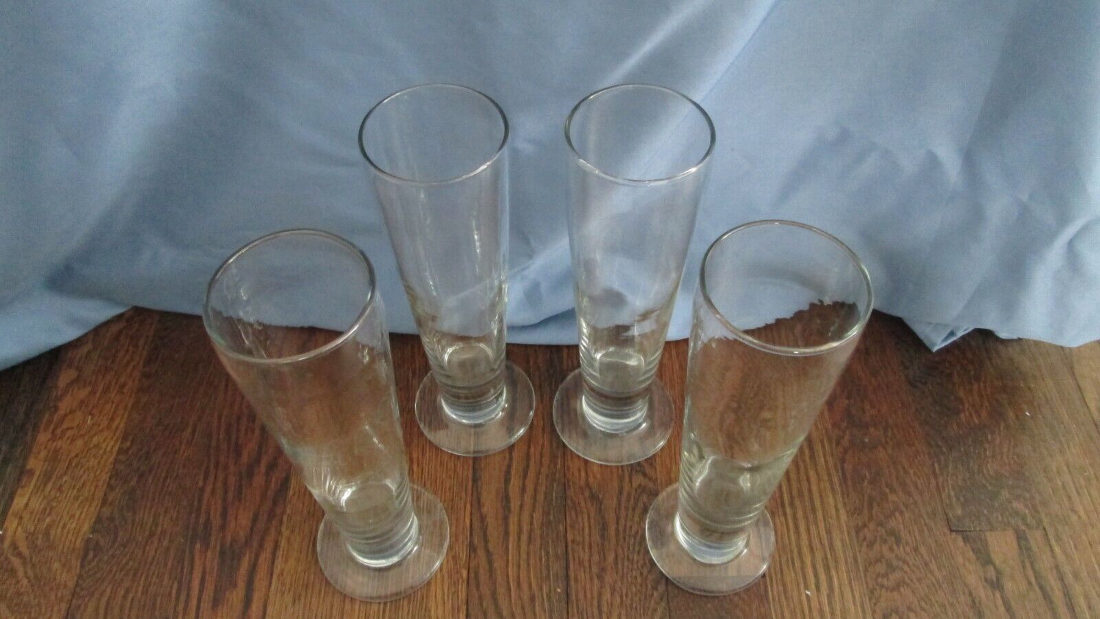 PILSNER set of 4 footed beer glasses.  9 3/8 High  Unknown--Pilsner - фотография #5