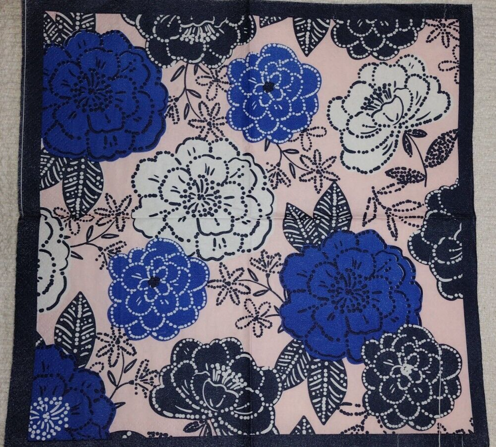 37 BLUE THEME FLORALS BUTTERFLIES ~ LOT SET MIXED Paper Napkins Decoupage Crafts Без бренда - фотография #20