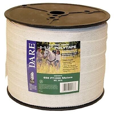 Electric Fence Tape,White Poly & 15-Wire Stainless Steel,1.5-In.x656-Ft. -2576 Dare Products Inc 2576