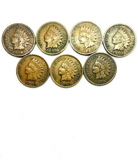 7 COINS - 1898 TO 1906 INDIAN HEAD CENTS - PENNY Без бренда - фотография #2