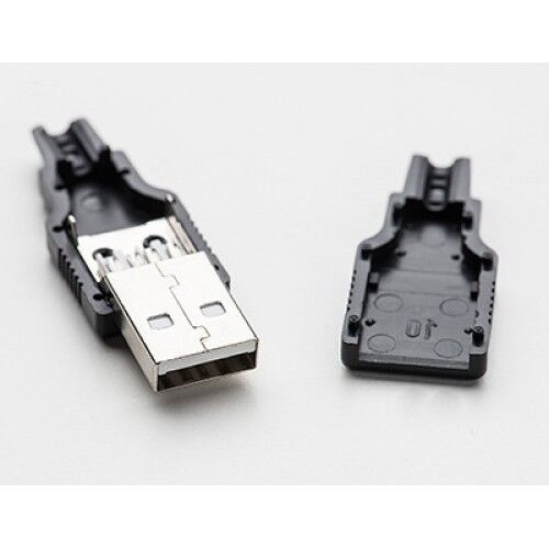 3Pcs USB Type A Male DIY Connector Plug Jack With Shell ships from US MakerUSA Does Not Apply - фотография #2