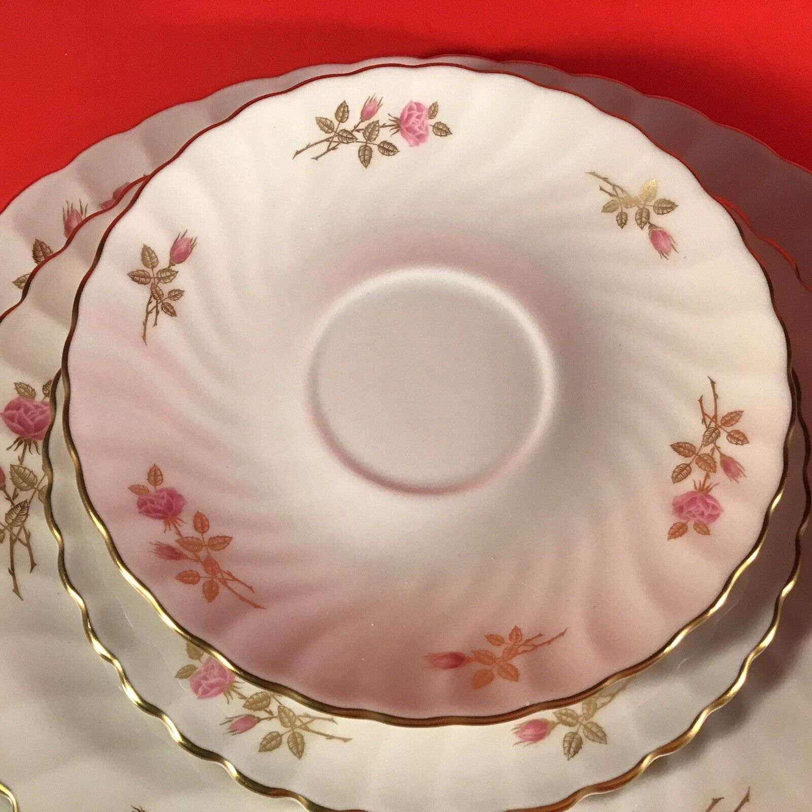 SYRACUSE CHINA COURTSHIP SILHOUETTE 5 PIECE PLACE SETTING PINK AND GOLD FLORAL syracuse china - фотография #4