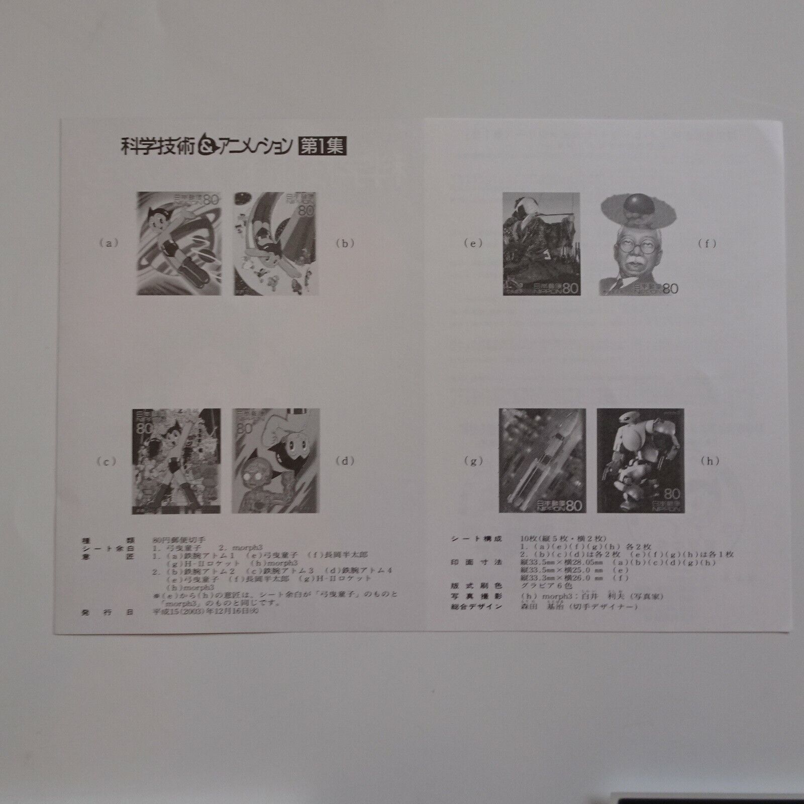 Science & Technology & Animation #1 Astro Boy 2 kind Stamp Sheet + Flyer 2003.12 Без бренда - фотография #9