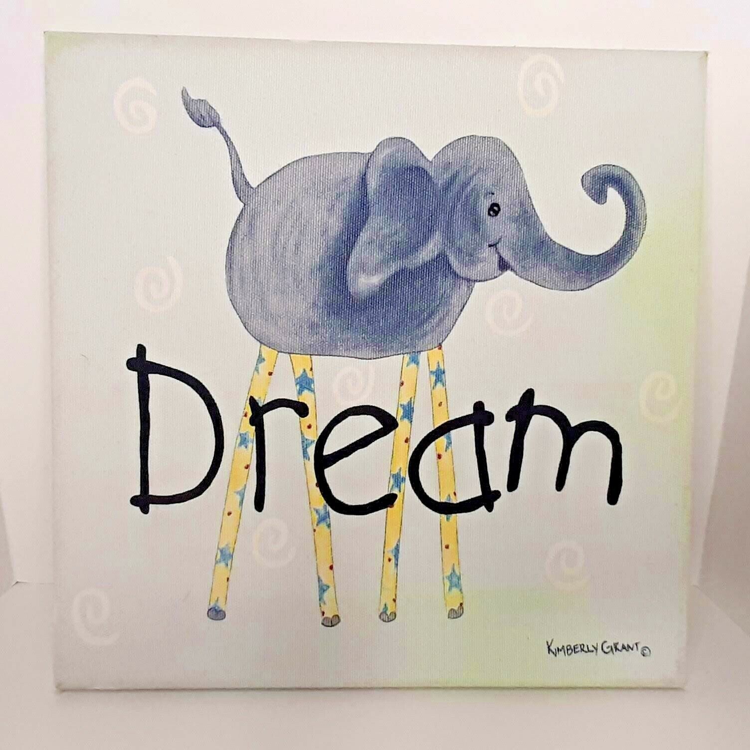 Set of 2 Animal Prints on Canvas Elephant Giraffe 10"x10" Kimberly Grant Unbranded - фотография #3